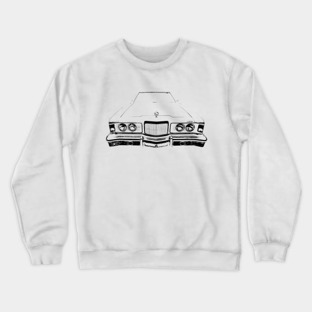 Mercury Cougar 1970s classic American luxury car monoblock black Crewneck Sweatshirt by soitwouldseem